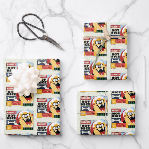 LOONEY TUNES™ TAZ™ Naughty Not Nice Wrapping Paper Sheets