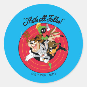 LOONEY TUNES™ "THAT'S ALL FOLKS!™" Bullseye Group Classic Round Sticker