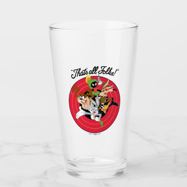 LOONEY TUNES™ "THAT'S ALL FOLKS!™" Bullseye Group Glass (Front)