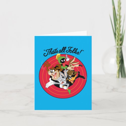 LOONEY TUNES THATS ALL FOLKS Bullseye Group Note Card