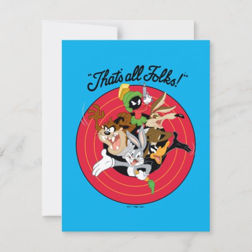 LOONEY TUNES THATS ALL FOLKS Bullseye Group Note Card