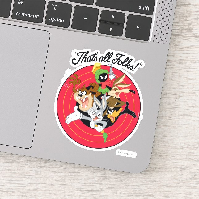 LOONEY TUNES™ "THAT'S ALL FOLKS!™" Bullseye Group Sticker (Detail)