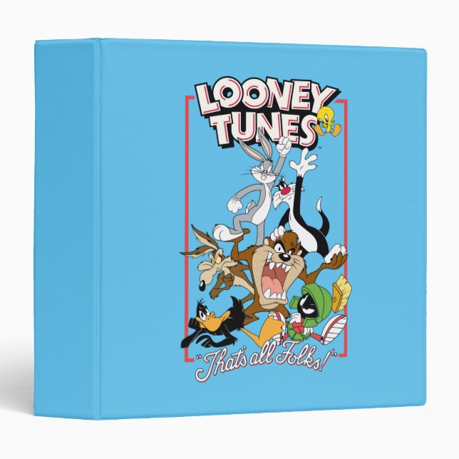 LOONEY TUNES™ "THAT'S ALL FOLKS!™" Group Stack 3 Ring Binder (Front/Spine)
