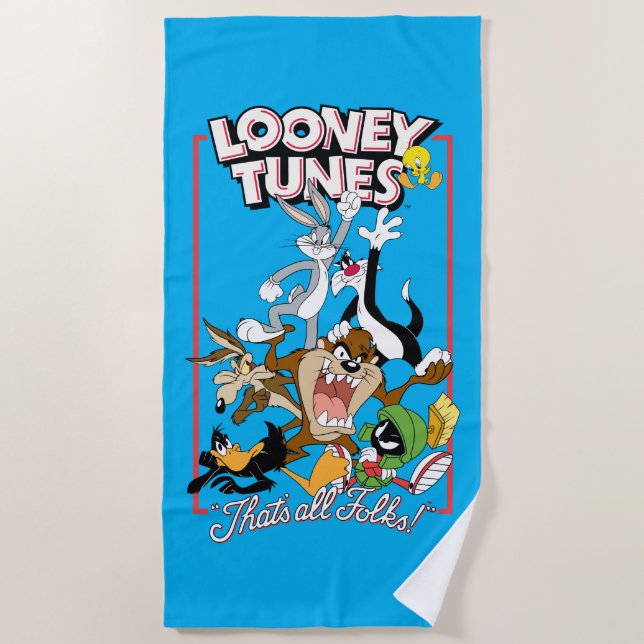 LOONEY TUNES™ "THAT'S ALL FOLKS!™" Group Stack Beach Towel (Front)