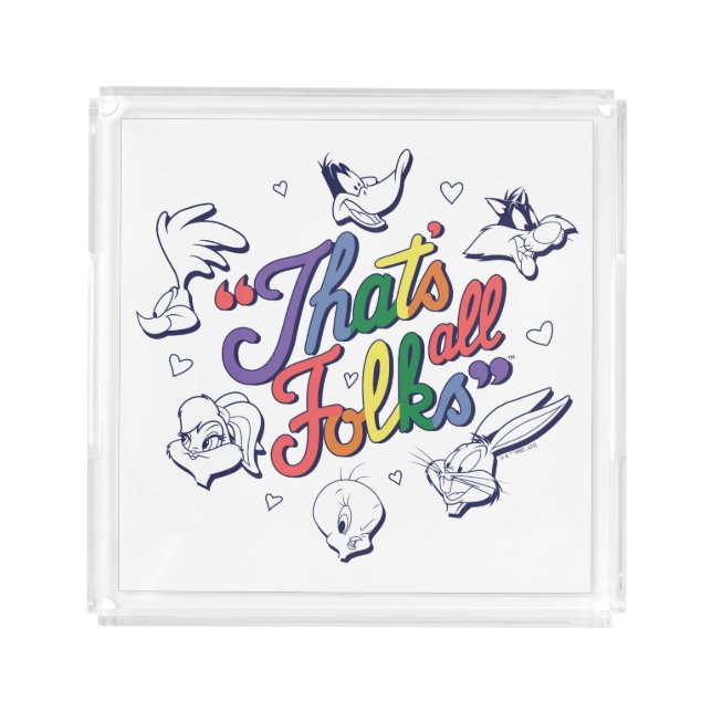LOONEY TUNES™ - That's All Folks! Pride Badge Acrylic Tray (Front)