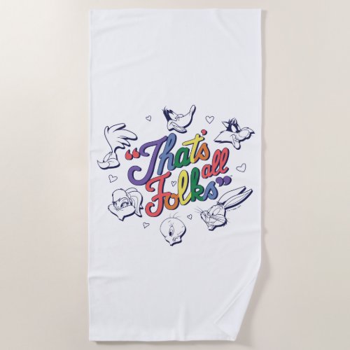 LOONEY TUNES _ Thats All Folks Pride Badge Beach Towel