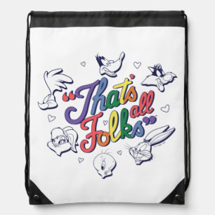 LOONEY TUNES™ - That's All Folks! Pride Badge Drawstring Bag
