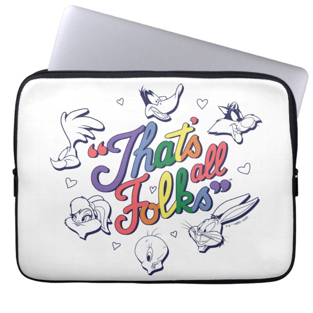 LOONEY TUNES™ - That's All Folks! Pride Badge Laptop Sleeve (Front)