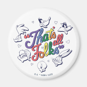 LOONEY TUNES™ - That's All Folks! Pride Badge Magnet