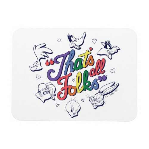 LOONEY TUNES _ Thats All Folks Pride Badge Magnet