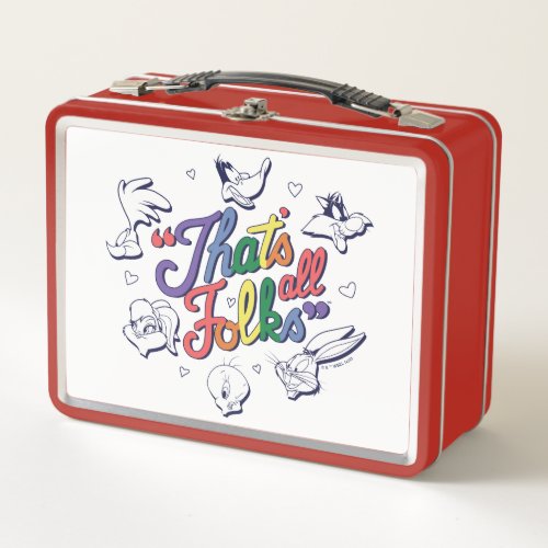 LOONEY TUNES _ Thats All Folks Pride Badge Metal Lunch Box