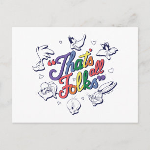 LOONEY TUNES™ - That's All Folks! Pride Badge Postcard