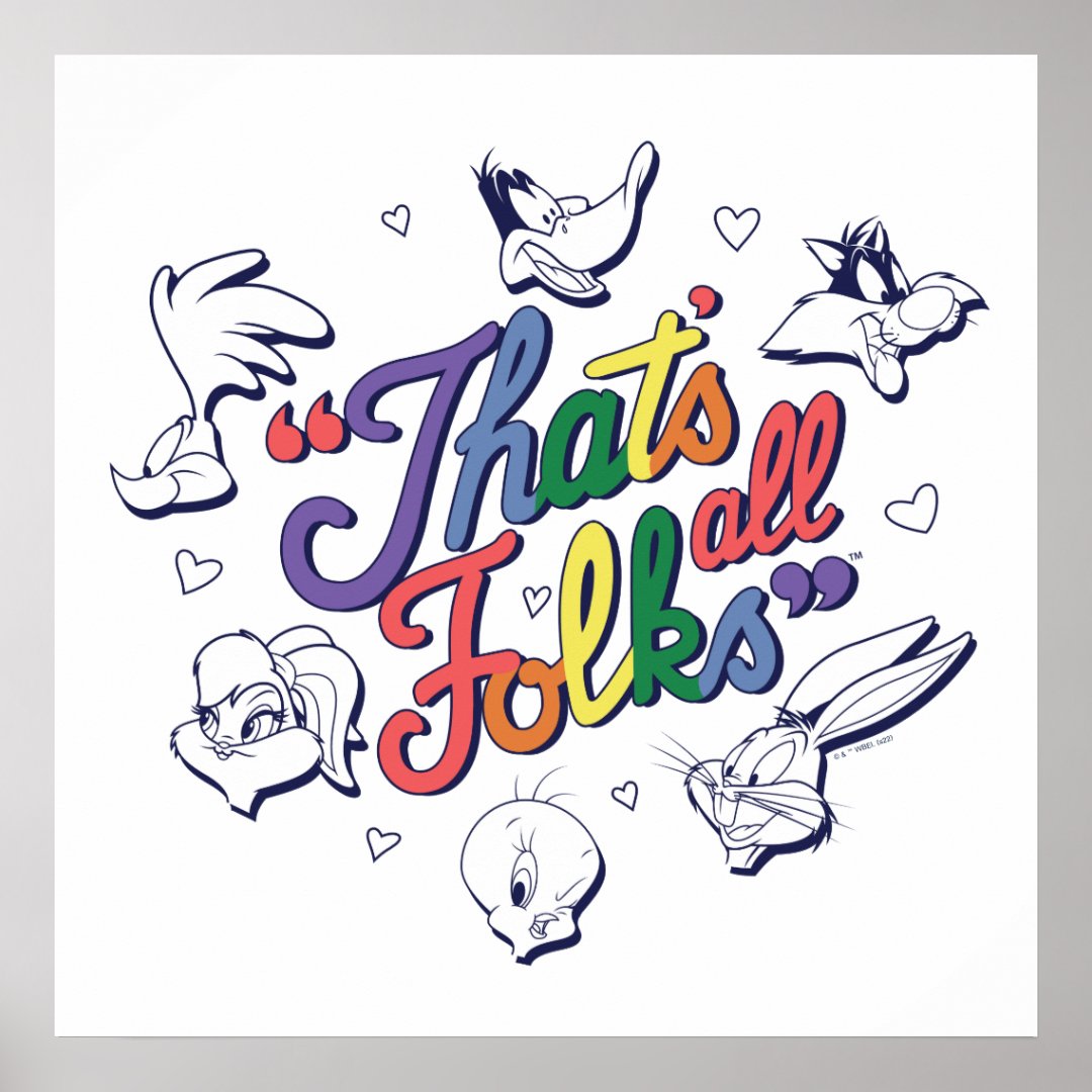 Looney Tunes™ Thats All Folks Pride Badge Poster Zazzle