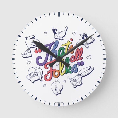 LOONEY TUNES _ Thats All Folks Pride Badge Round Clock