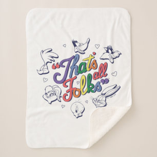 LOONEY TUNES™ - That's All Folks! Pride Badge Sherpa Blanket