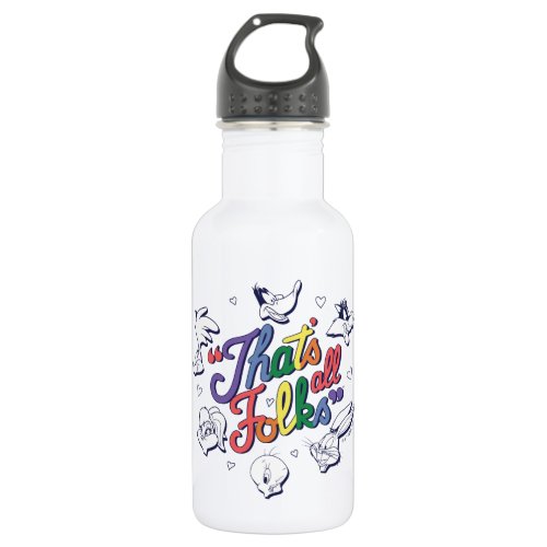 LOONEY TUNES _ Thats All Folks Pride Badge Stainless Steel Water Bottle