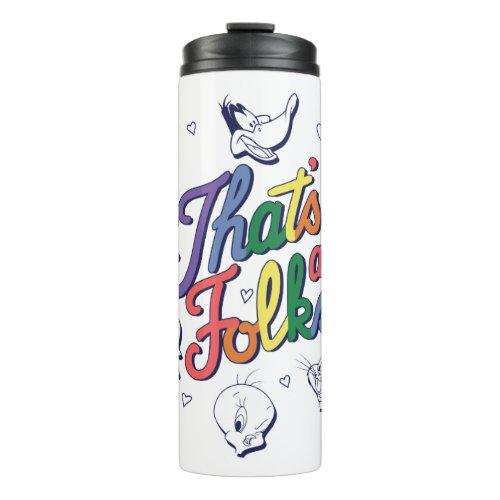 LOONEY TUNES _ Thats All Folks Pride Badge Thermal Tumbler