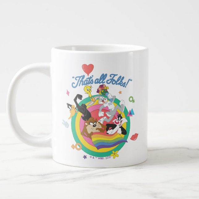 LOONEY TUNES™ - That's All Folks! Pride Bullseye Giant Coffee Mug (Left)