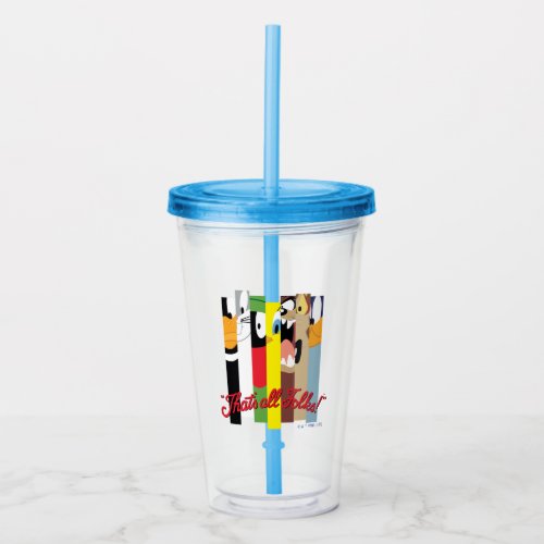 LOONEY TUNES THATS ALL FOLKS Sliced Characters Acrylic Tumbler