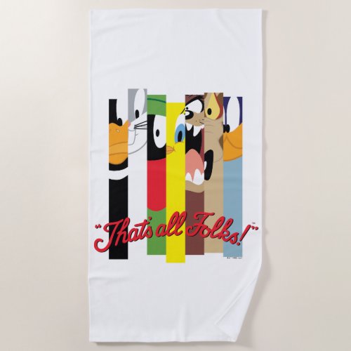 LOONEY TUNES THATS ALL FOLKS Sliced Characters Beach Towel