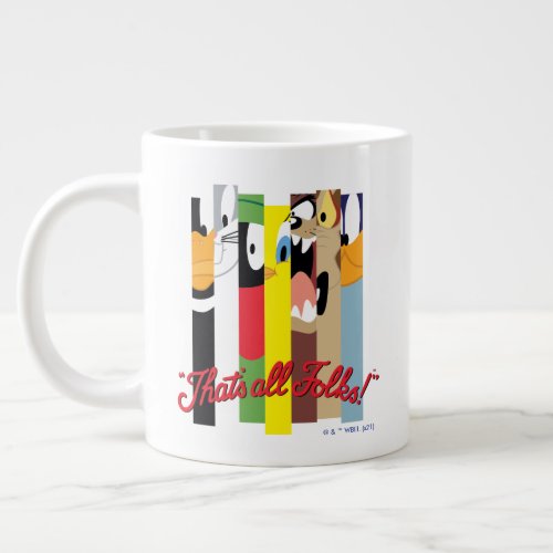 LOONEY TUNES THATS ALL FOLKS Sliced Characters Giant Coffee Mug
