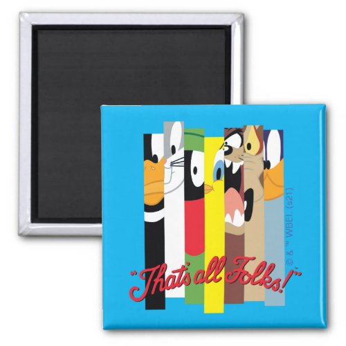 LOONEY TUNES THATS ALL FOLKS Sliced Characters Magnet
