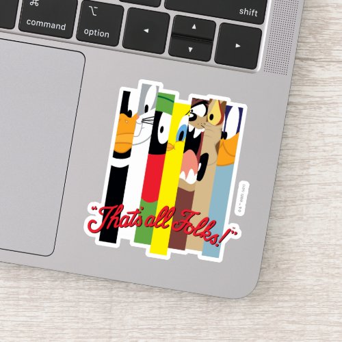 LOONEY TUNES THATS ALL FOLKS Sliced Characters Sticker