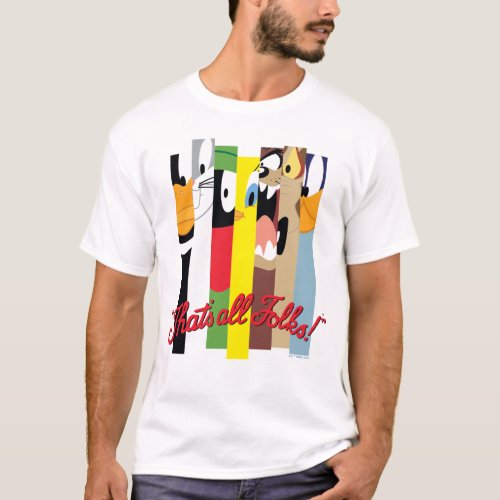 LOONEY TUNES THATS ALL FOLKS Sliced Characters T_Shirt