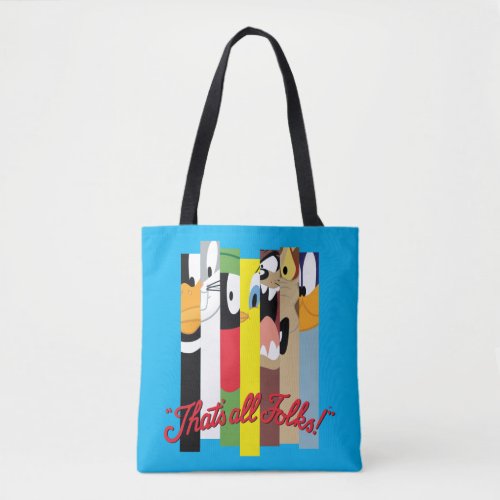 LOONEY TUNES THATS ALL FOLKS Sliced Characters Tote Bag
