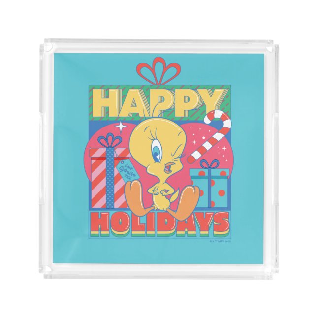 LOONEY TUNES™ | TWEETY™ Happy Holidays Acrylic Tray (Front)