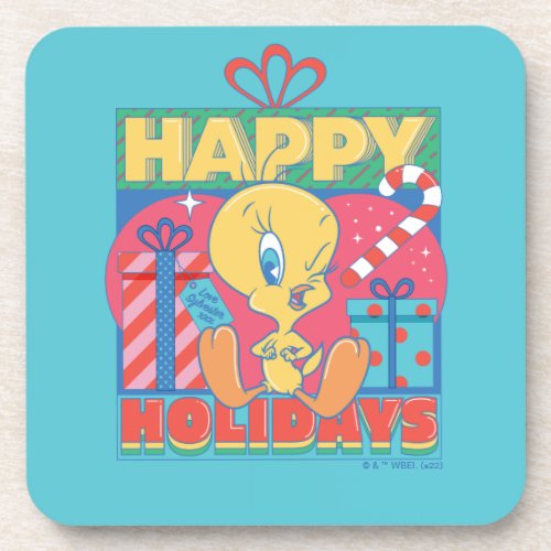 LOONEY TUNES  TWEETY Happy Holidays Beverage Coaster