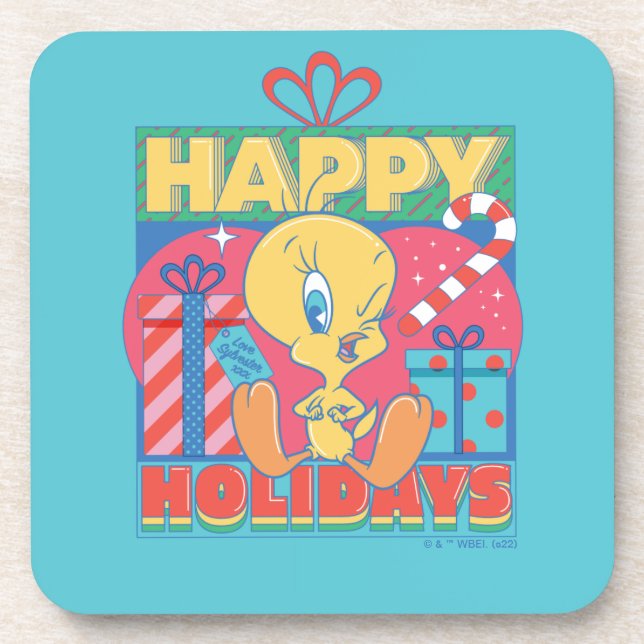 LOONEY TUNES™ | TWEETY™ Happy Holidays Beverage Coaster (Front)