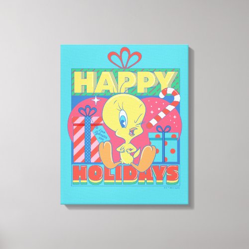 LOONEY TUNES  TWEETY Happy Holidays Canvas Print