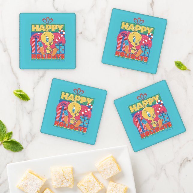 LOONEY TUNES™ | TWEETY™ Happy Holidays Coaster Set (In Situ)
