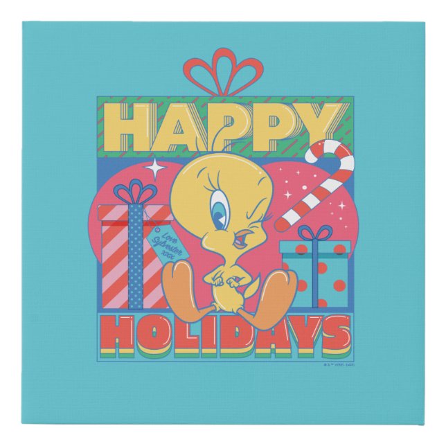 LOONEY TUNES™ | TWEETY™ Happy Holidays Faux Canvas Print (Front)