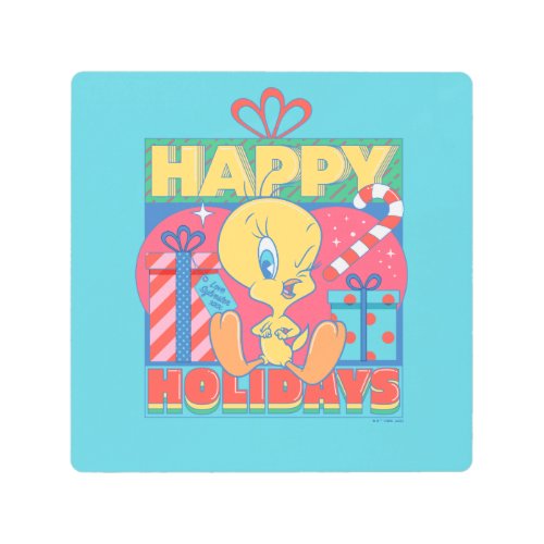 LOONEY TUNES  TWEETY Happy Holidays Metal Print