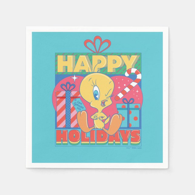 LOONEY TUNES™ | TWEETY™ Happy Holidays Napkins (Front)