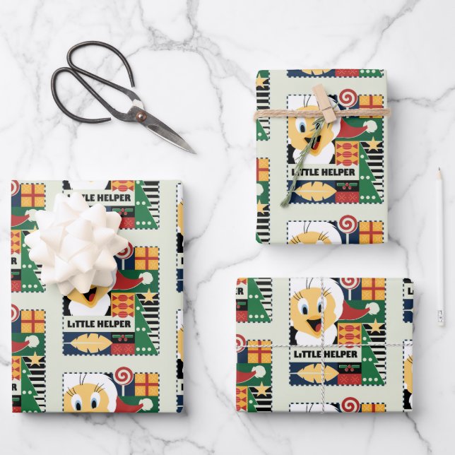 LOONEY TUNES™ TWEETY™ Little Helper Wrapping Paper Sheets (Front)