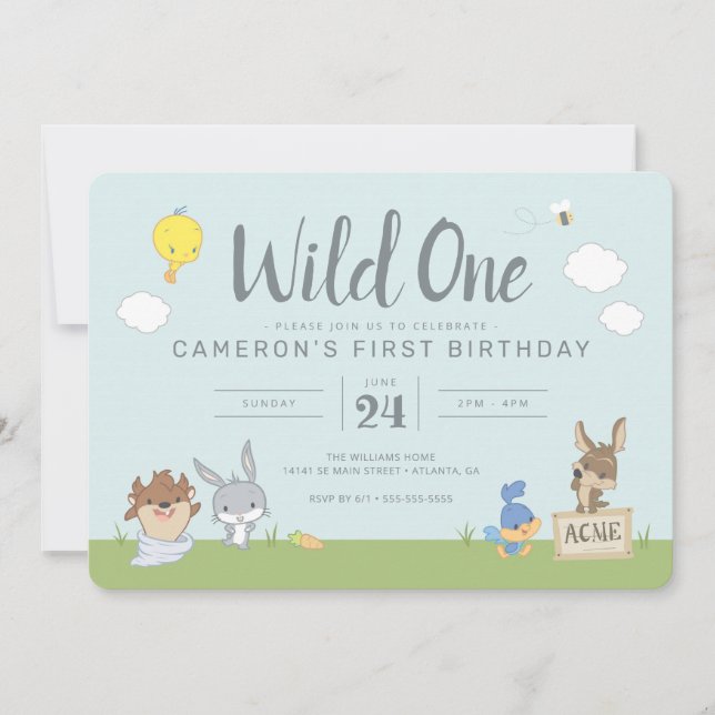 LOONEY TUNES™ | Wild One - First Birthday Invitation (Front)