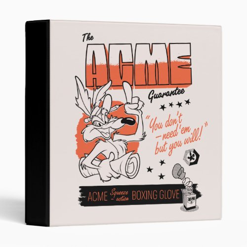 LOONEY TUNESâ  WILE E COYOTEâ ACME Boxing Glove 3 Ring Binder