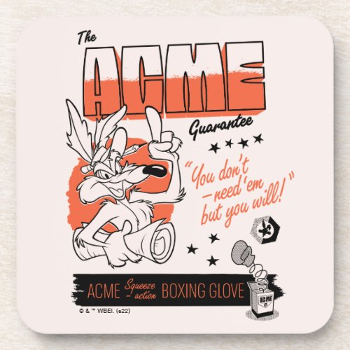 LOONEY TUNES  WILE E COYOTE ACME Boxing Glove Beverage Coaster