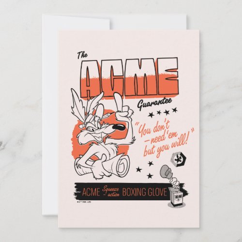 LOONEY TUNES  WILE E COYOTE ACME Boxing Glove Note Card