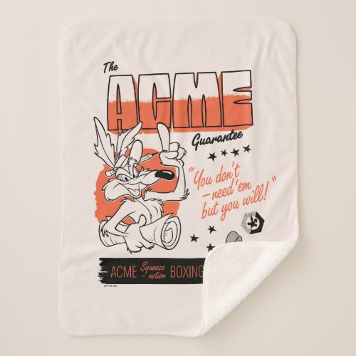 LOONEY TUNES  WILE E COYOTE ACME Boxing Glove Sherpa Blanket