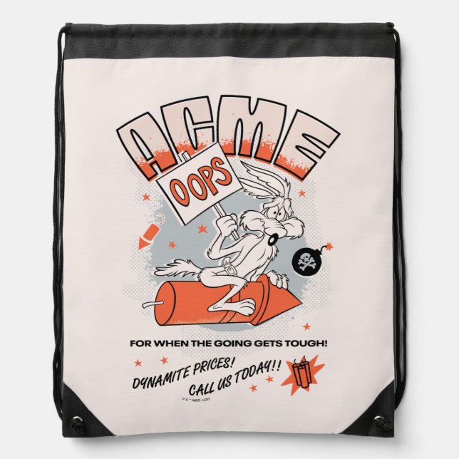 LOONEY TUNES™ | WILE E. COYOTE™ ACME Dynamite Drawstring Bag (Front)