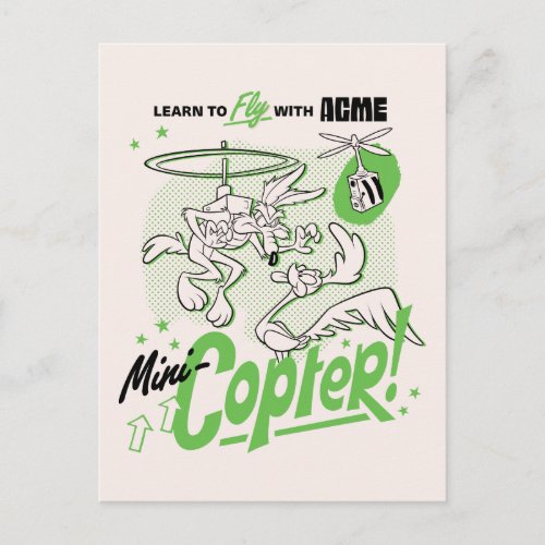 LOONEY TUNES  WILE E COYOTE Acme Mini_Copter Postcard