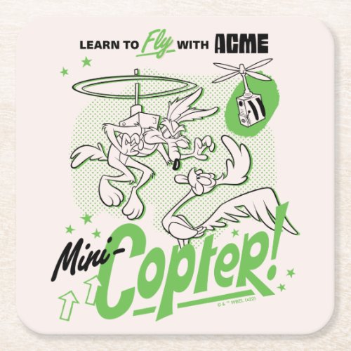 LOONEY TUNESâ  WILE E COYOTEâ Acme Mini_Copter Square Paper Coaster
