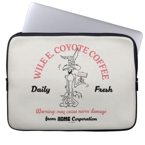 LOONEY TUNES  WILE E COYOTE Daily Fresh Coffee Laptop Sleeve