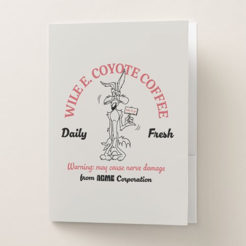 LOONEY TUNES  WILE E COYOTE Daily Fresh Coffee Pocket Folder