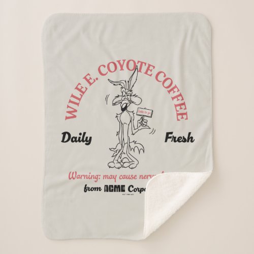 LOONEY TUNES  WILE E COYOTE Daily Fresh Coffee Sherpa Blanket