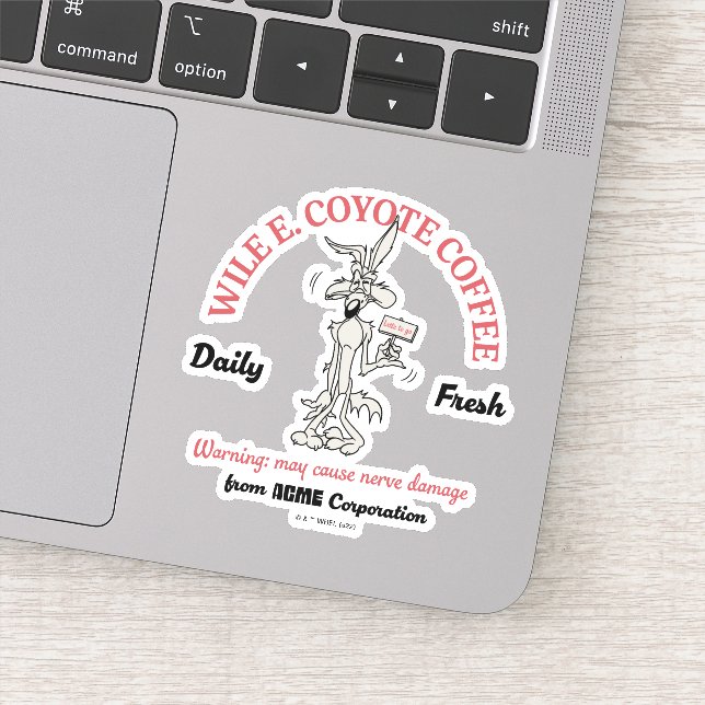LOONEY TUNES™ | WILE E. COYOTE™ Daily Fresh Coffee Sticker (Detail)